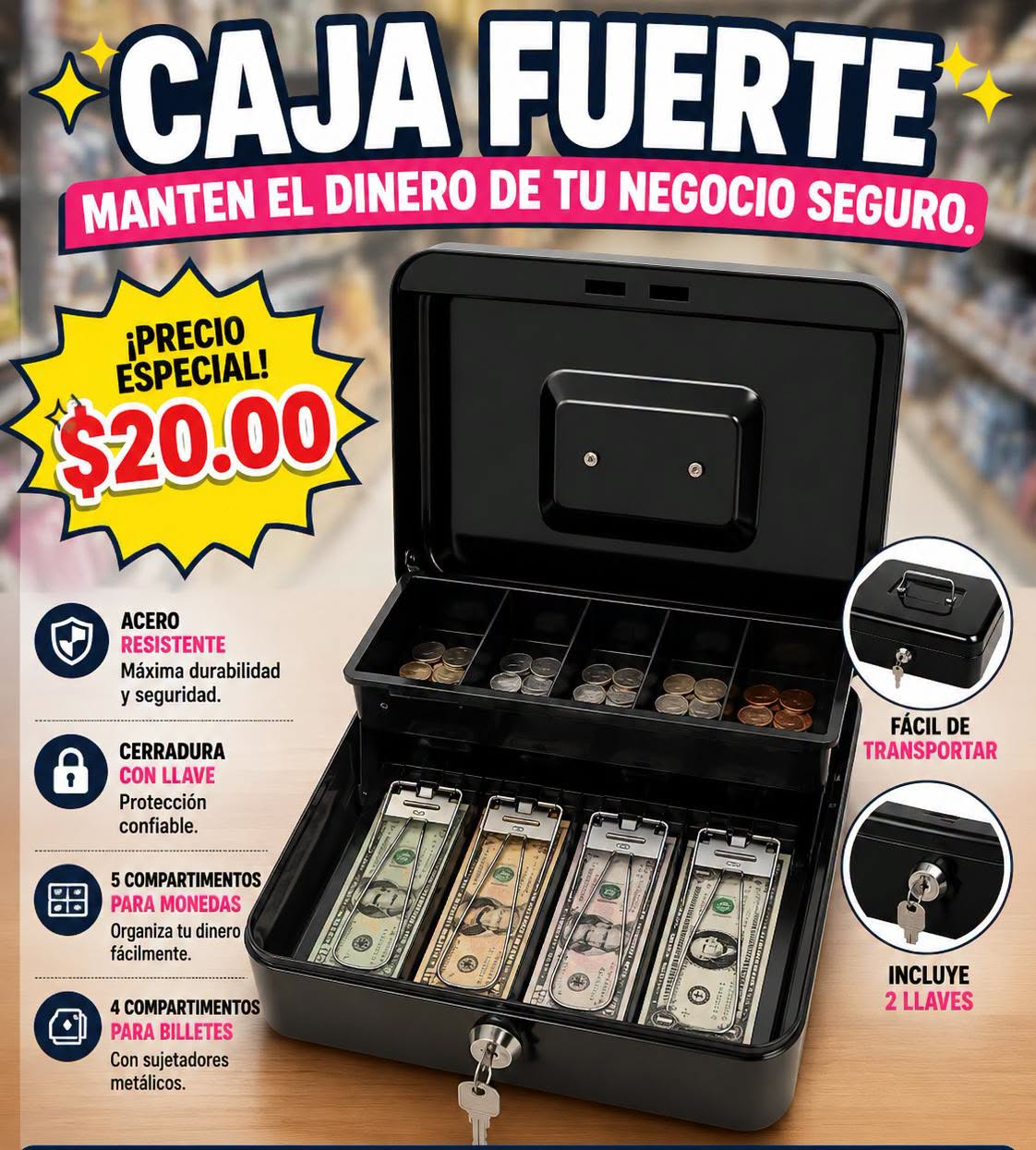 Fotografía real de Caja fuerte para dinero