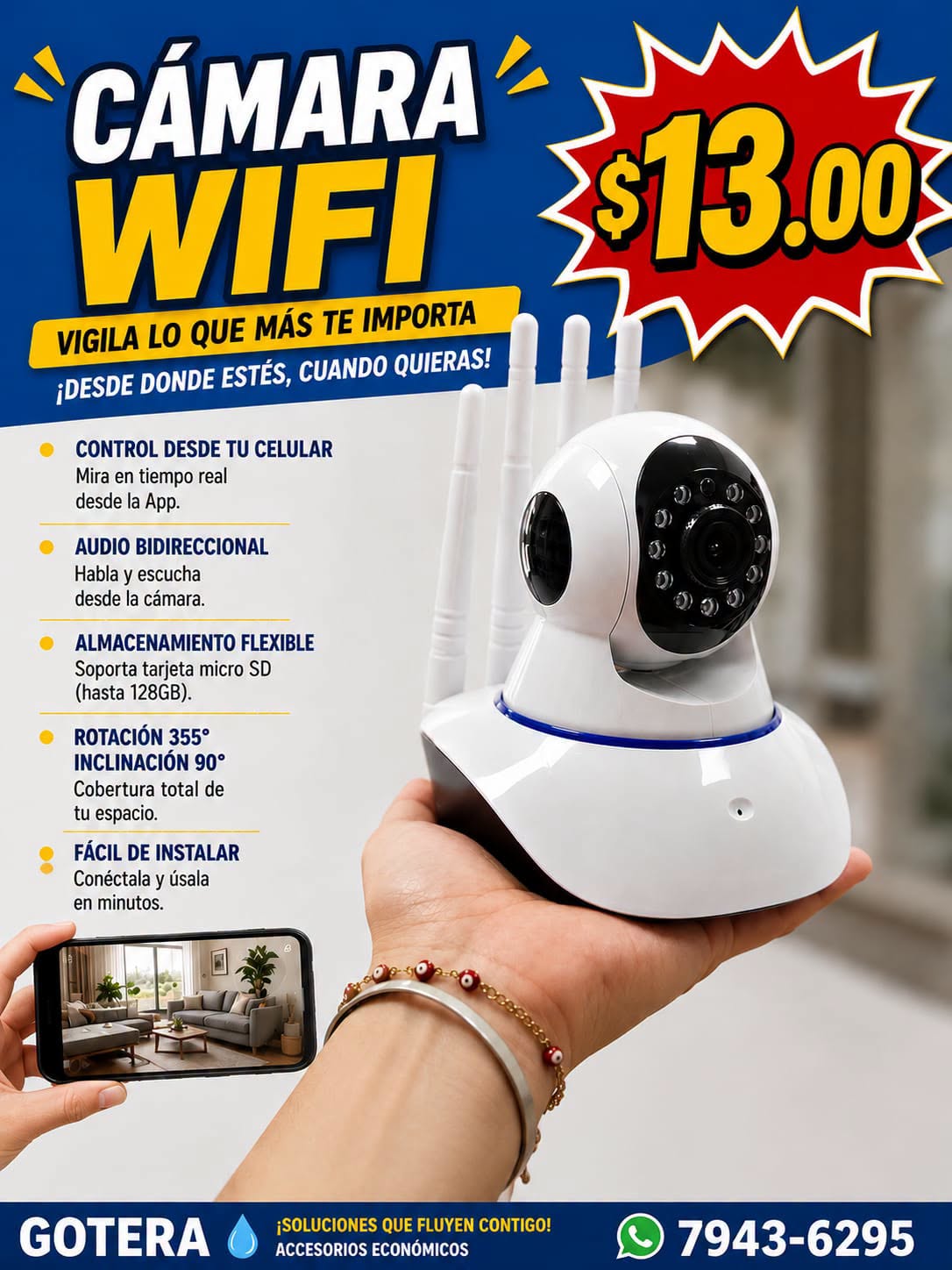 Fotografía real de Cámara Wi-Fi