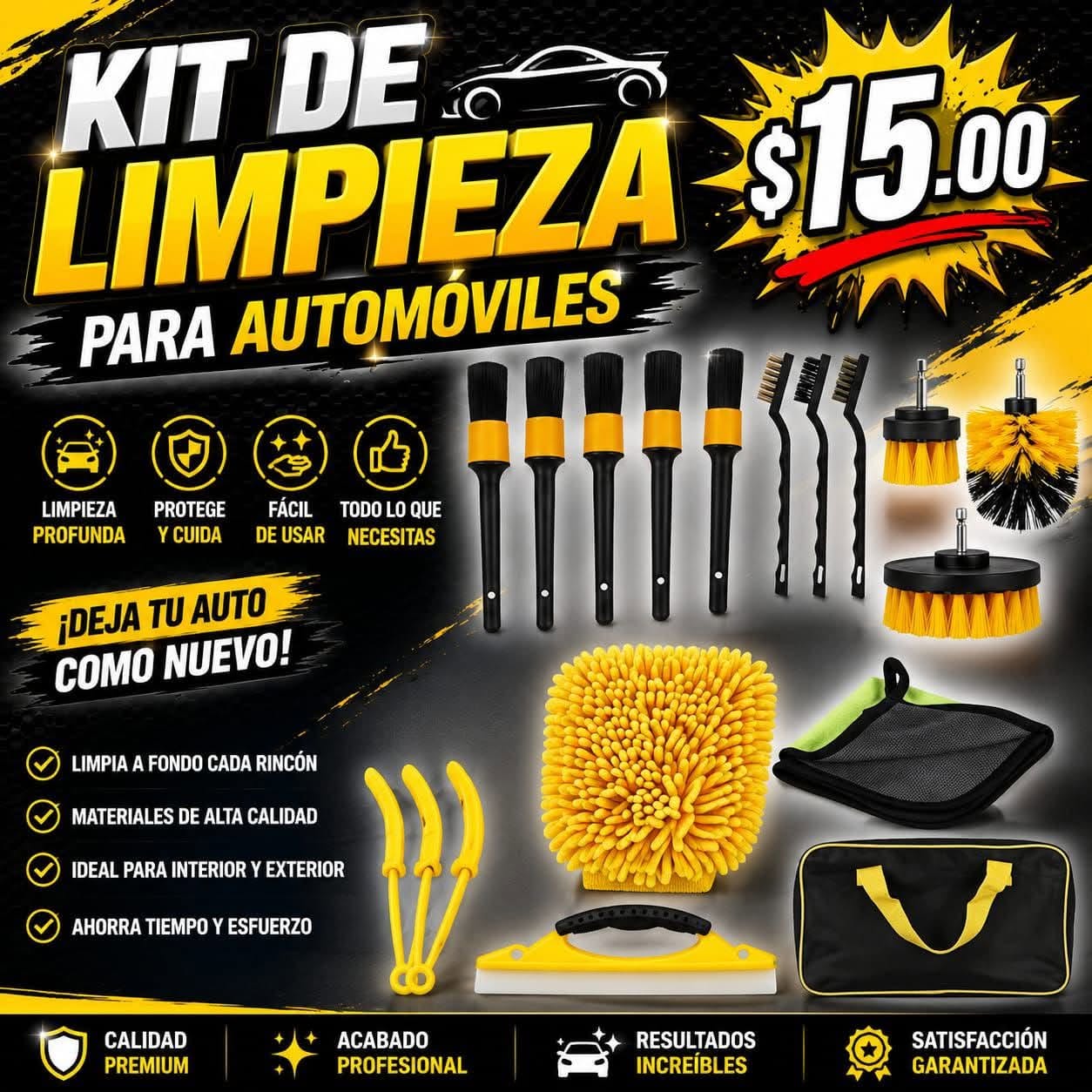 Fotografía real de Kit de limpieza para automóvil