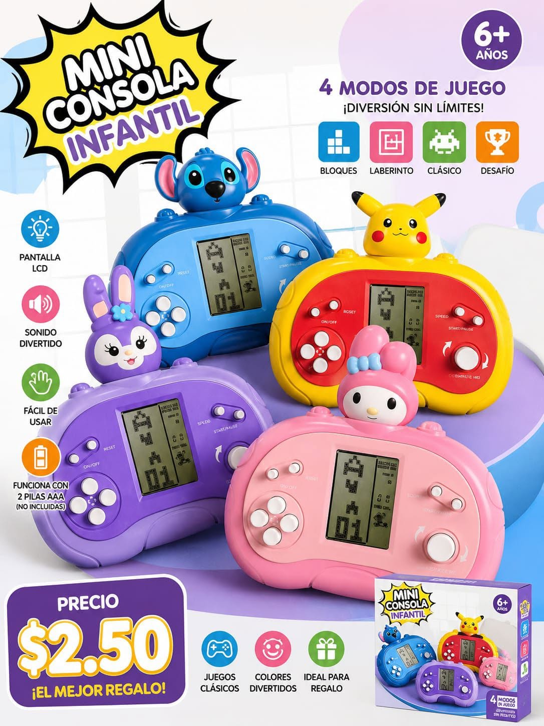 Fotografía real de Mini consola infantil