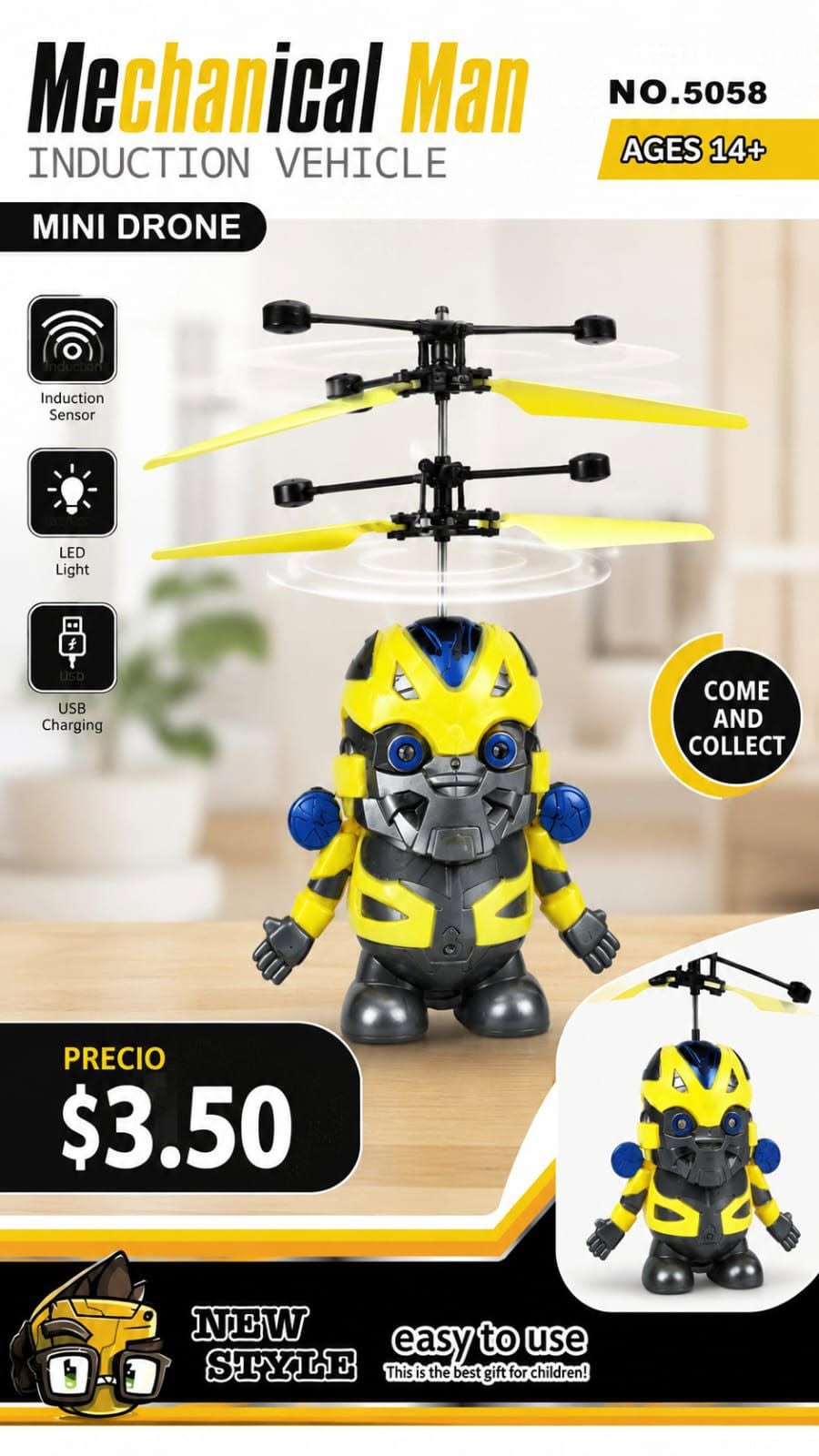 Fotografía real de Mini drone de inducción