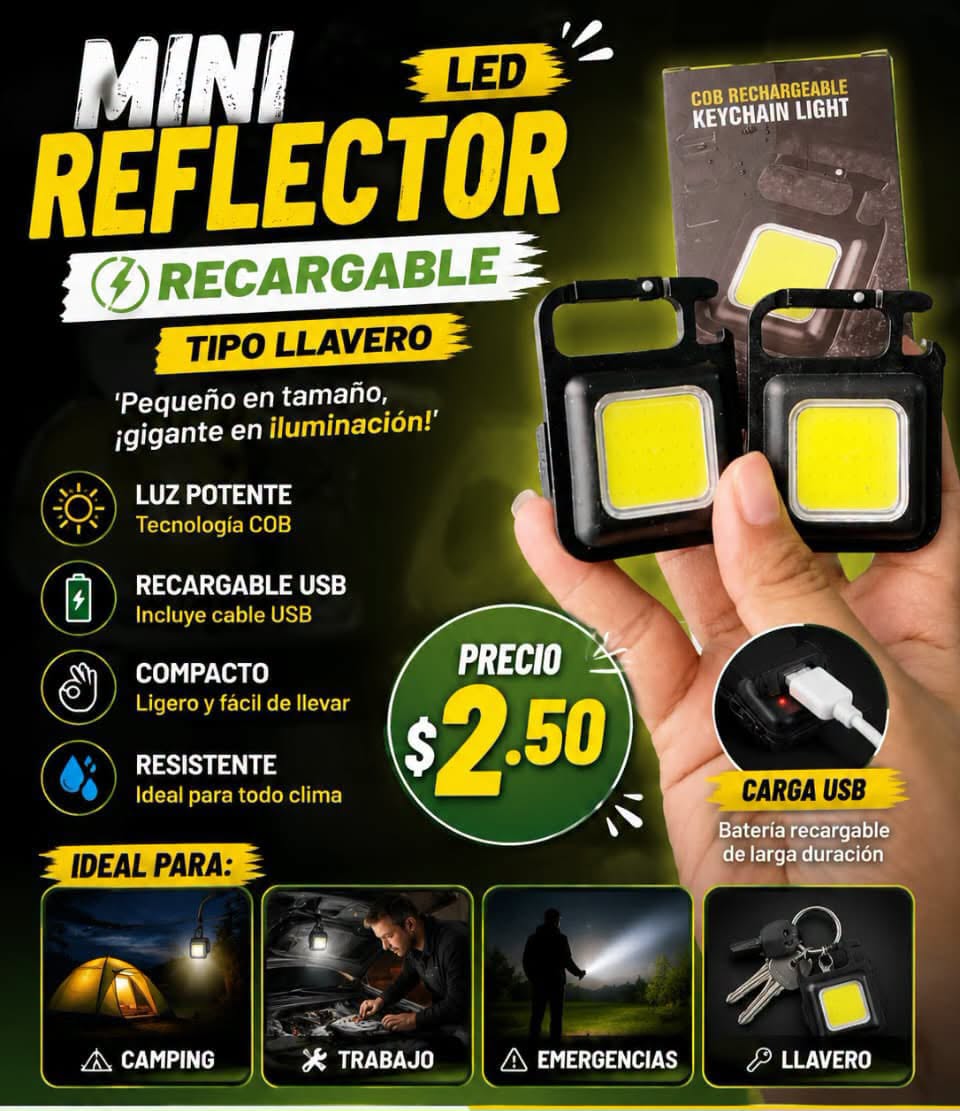 Fotografía real de Mini reflector LED tipo llavero