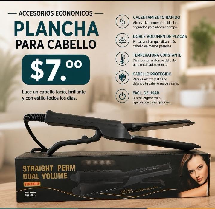 Fotografía real de Plancha para cabello · Dual Volume