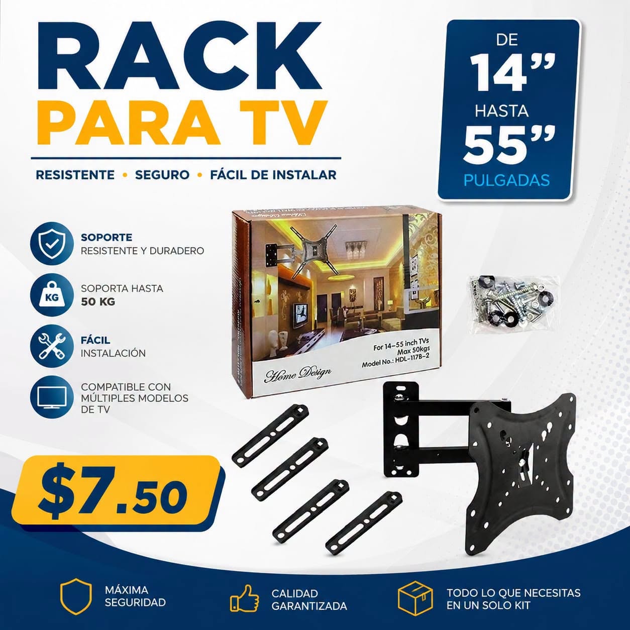 Fotografía real de Rack para TV · 14 a 55 pulgadas