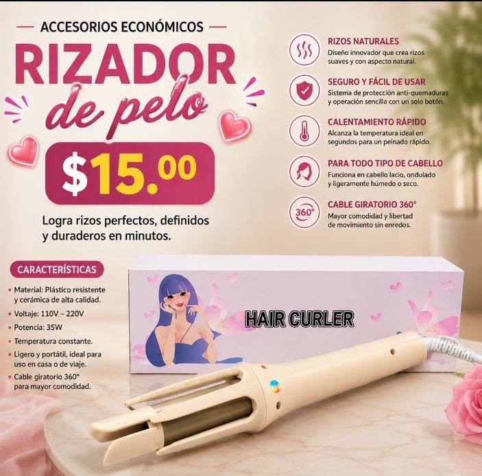 Fotografía real de Rizador de pelo