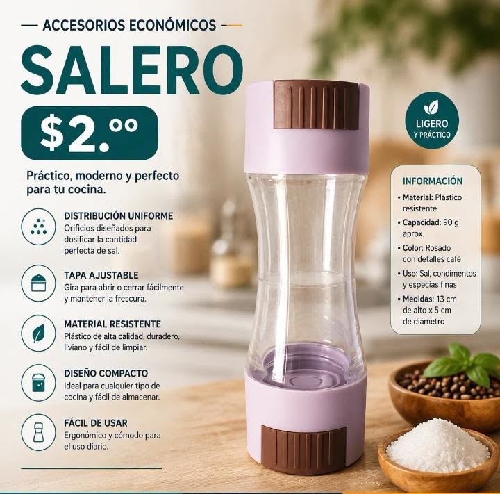 Fotografía real de Salero ajustable
