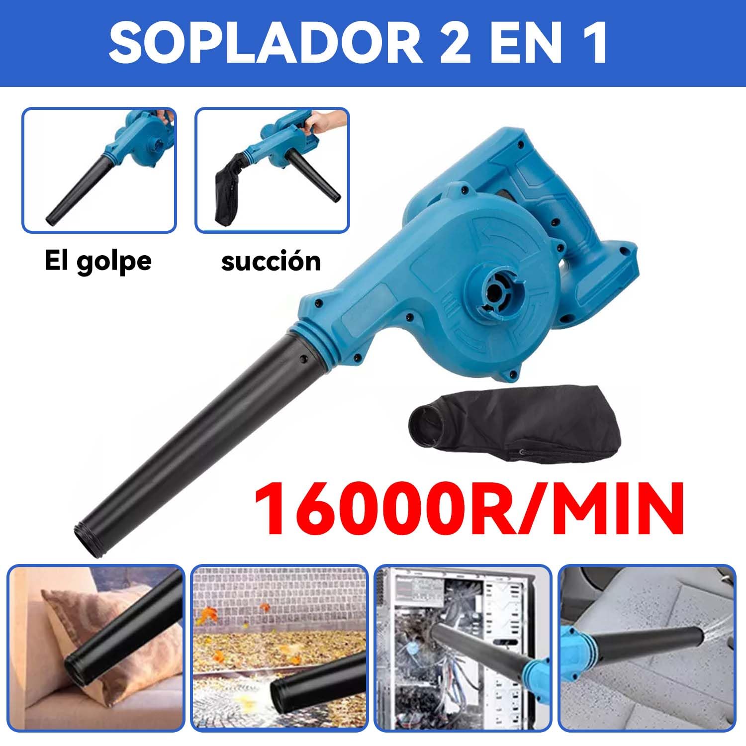 Fotografía real de Sopladora y aspiradora 2 en 1
