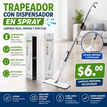 Fotografía real de Trapeador con dispensador spray