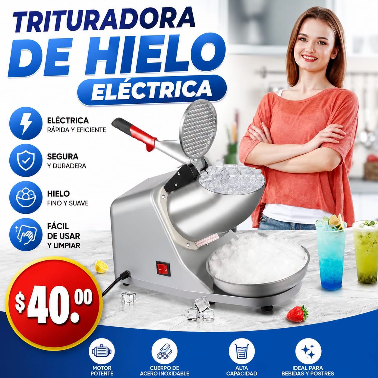 Fotografía real de Trituradora de hielo eléctrica