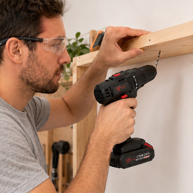 Trabajos en madera: demostración ilustrativa de Taladro inalámbrico